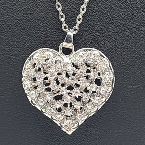 Elegant Silver Heart Pendant Necklace